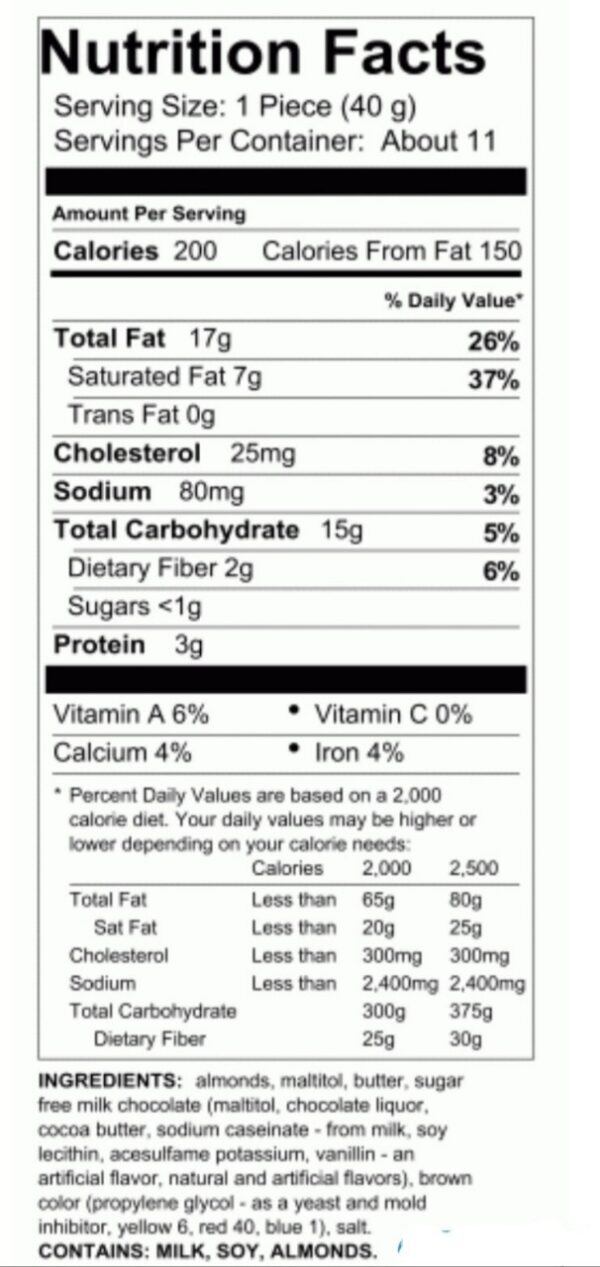 Nutrition facts with different ingredients in black and white