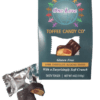 A bag of chocolate covered toffee candy.